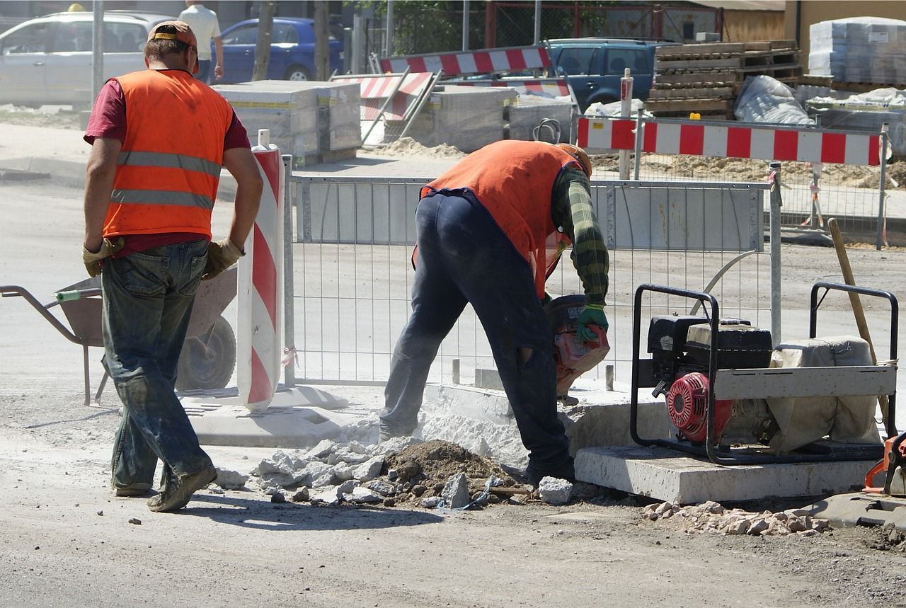 Water main repair crews working on infrastructure repairs